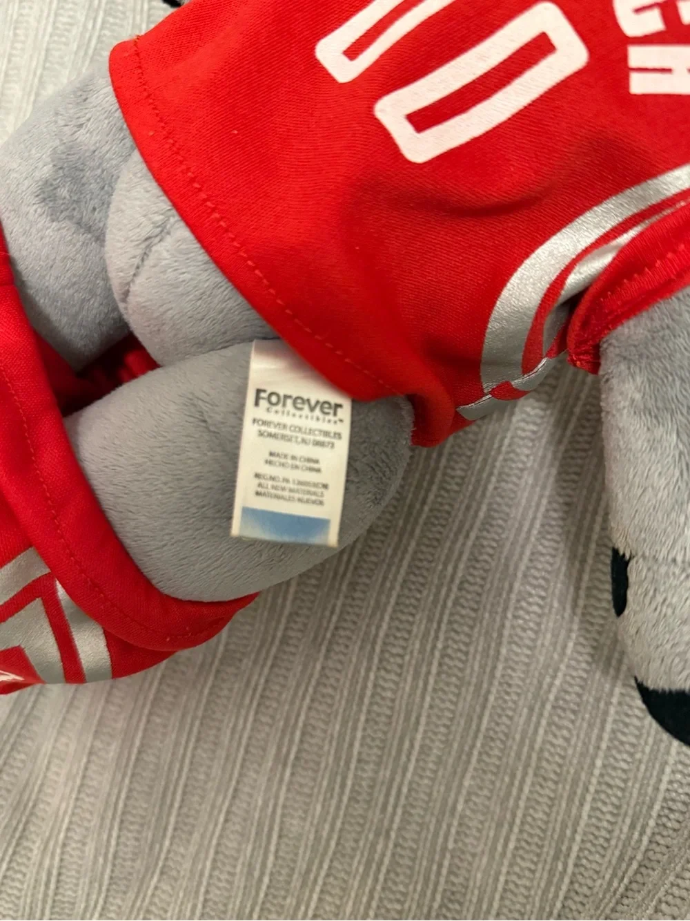 Forever Collectibles Gray and Red Rockets Plush Bear